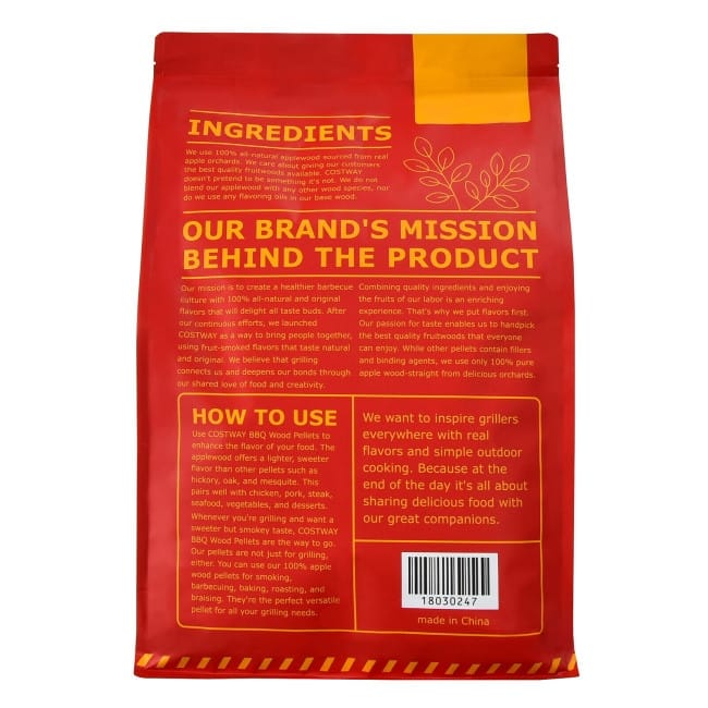 20 Pounds Apple Wood Pellets 100% All-Natural for Pellet Grills - 13" x 5" x 20"(L x W x H)