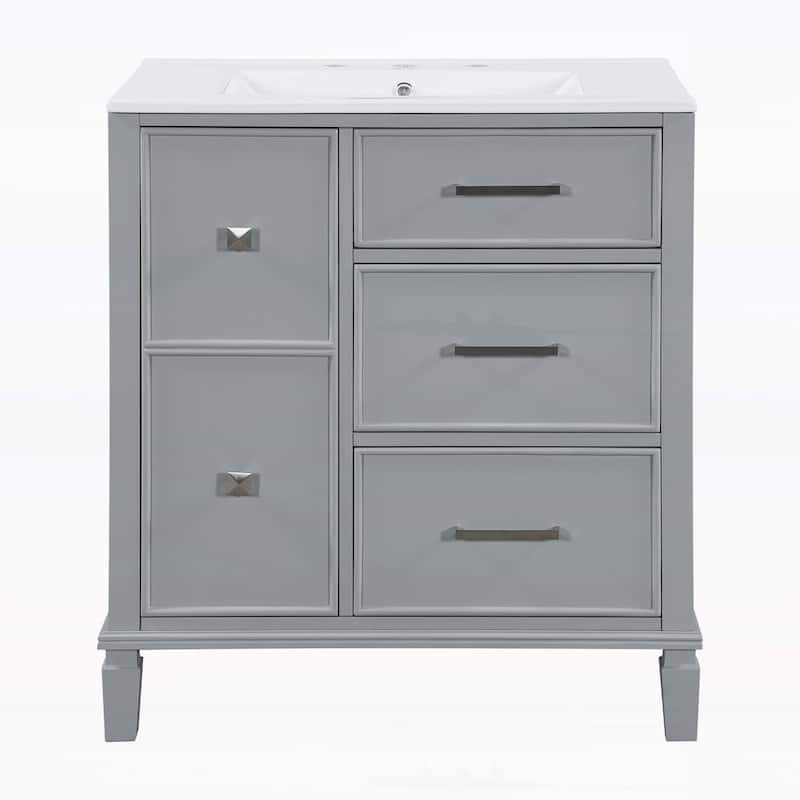 30 Inch Bathroom Vanity with Ceramic Sink