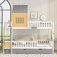 preview thumbnail 2 of 7, Full over Full Bunk Bed with Twin Size Trundle,Farmhouse Bed with Drawer and Storage Box,Housebed