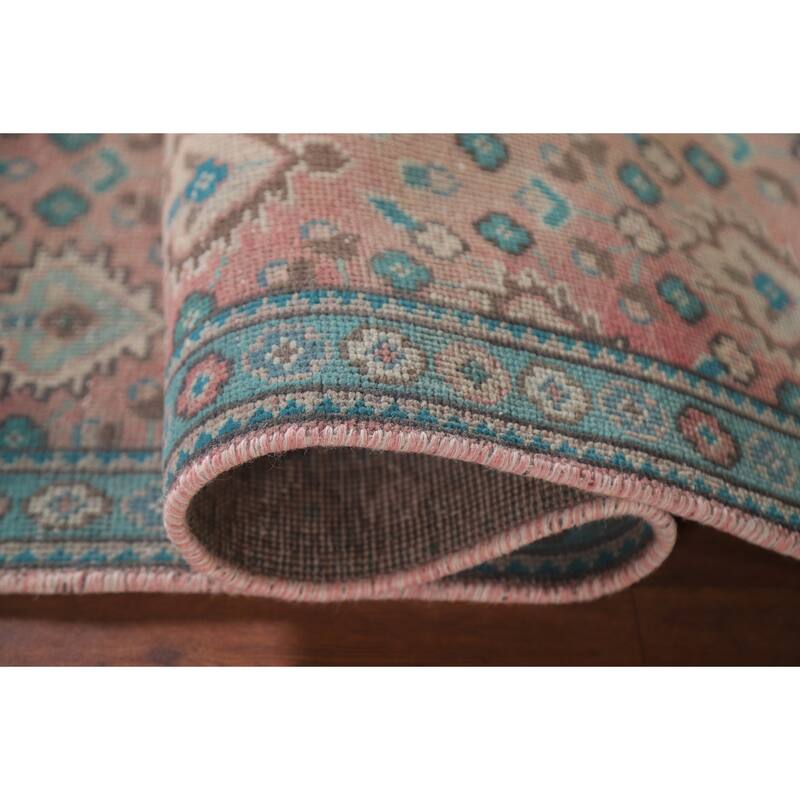 Hand Knotted Oriental 100% Wool Carpet Traditional All-Over Pink Tabriz Area Rug - 4' 7'' X 3' 1''