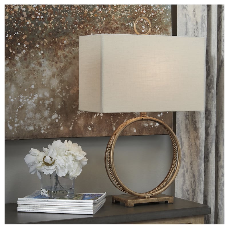 Mahala 28 Inch Metal Table Lamp - Antique Gold Finish - 15x13x19