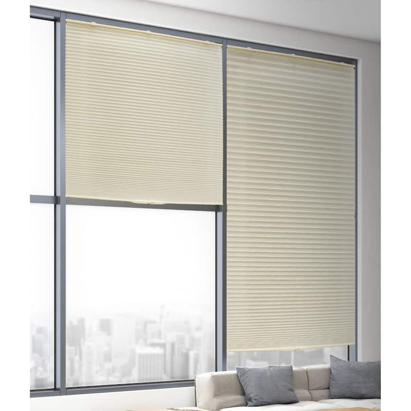 Lumi Cordless White/ Ivory Honeycomb POP Shades Room Darkening