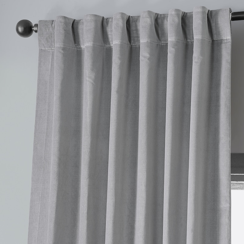 Exclusive Fabrics Vintage Cotton Velvet Room Darkening Curtains - Luxurious Drapery in Timeless Elegance (1 Panel)