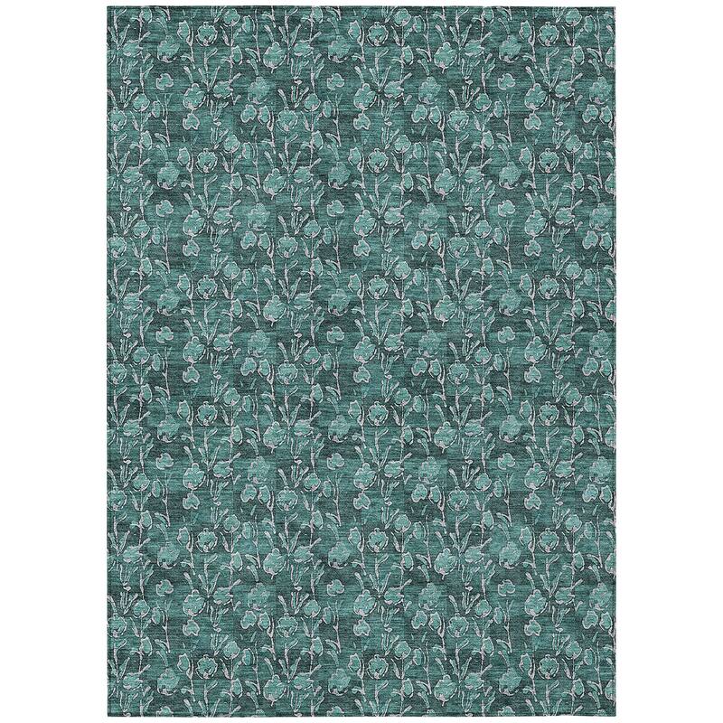 Machine Washable Indoor/ Outdoor Chantille Modern Floral Impressions Rug