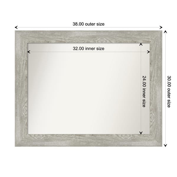 dimension image slide 96 of 113, Dove Greywash Framed Non-Beveled Custom Wall Mirror, Bathroom Vanity Mirror