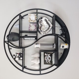 Buckthorn Industrial Circular Firwood Hanging Wall Shelf by Christopher Knight Home - 34.25" H x 34.25" W x 6.50" D