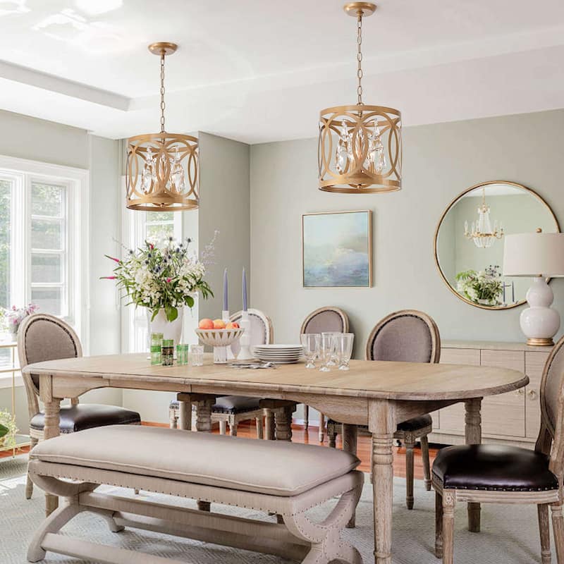 Aurelia 3-light Metal Cage Drum Chandelier