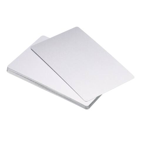 Metal Business Cards Blank Name Card Sublimation Aluminum, Silver 25pcs