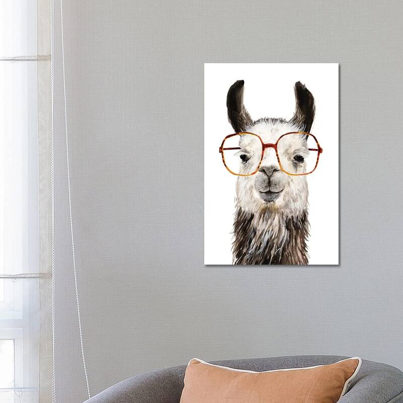 iCanvas "Hip Llama III" by Victoria Borges Canvas Print - 26x18x1.5