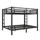preview thumbnail 5 of 9, Black Queen over Queen Metal Bunk Bed for Teens and Adults