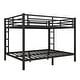preview thumbnail 5 of 9, Black Queen over Queen Size Metal Bunk Bed for Teens