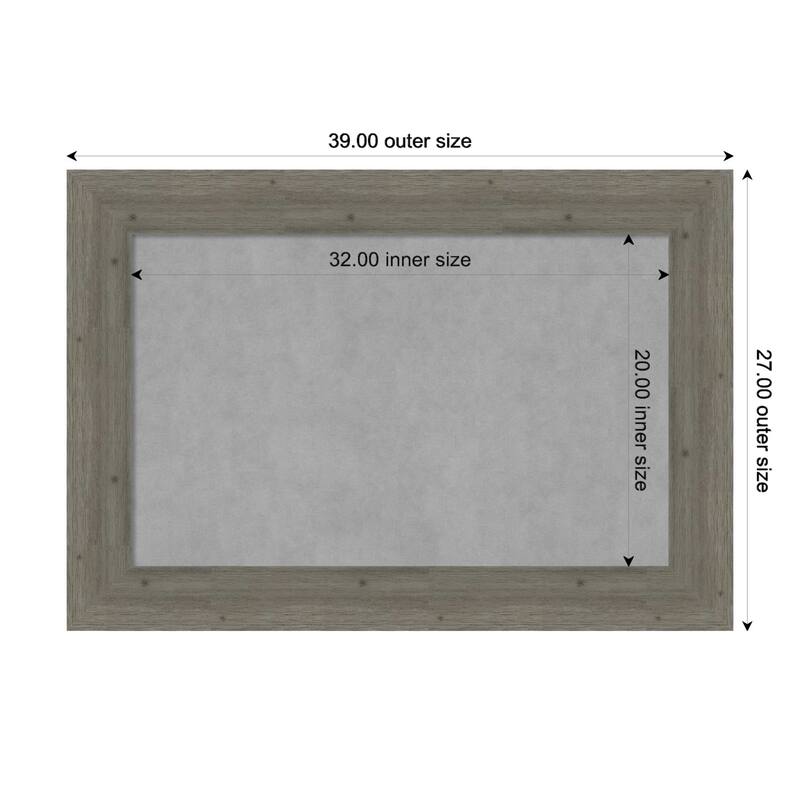 Amanti Art Fencepost Grey Framed Magnetic Board - Board Size 32x20