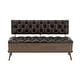 preview thumbnail 13 of 17, Bronze Metal Storage Bench with Tufted Faux Leather