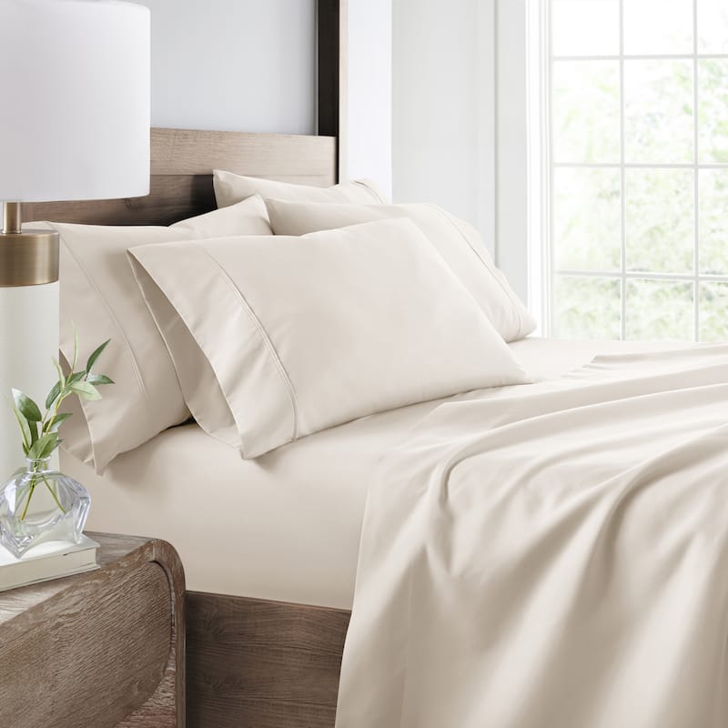 Becky Cameron Double Brushed Deep Pocket 6 Piece Sheet Set - Queen - Ivory