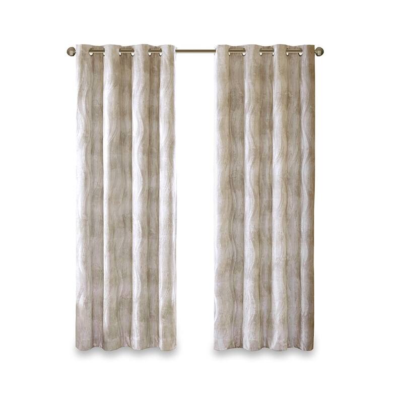 Printed Jacquard Grommet Top Total Blackout Curtain Panel