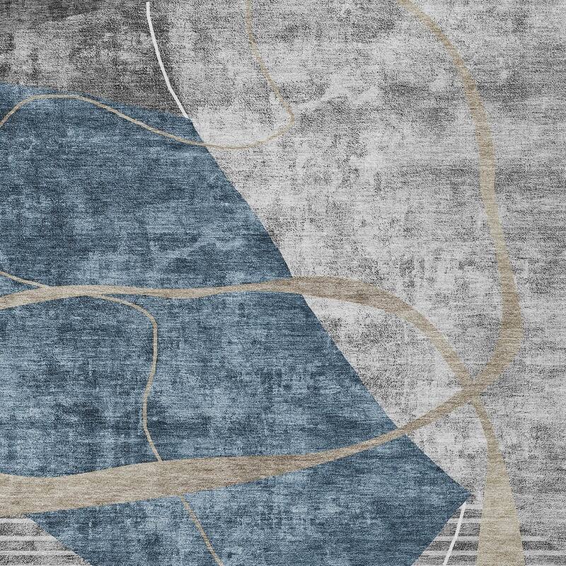 HomeRoots Abstract Transitional Rectangle Outdoor Rug