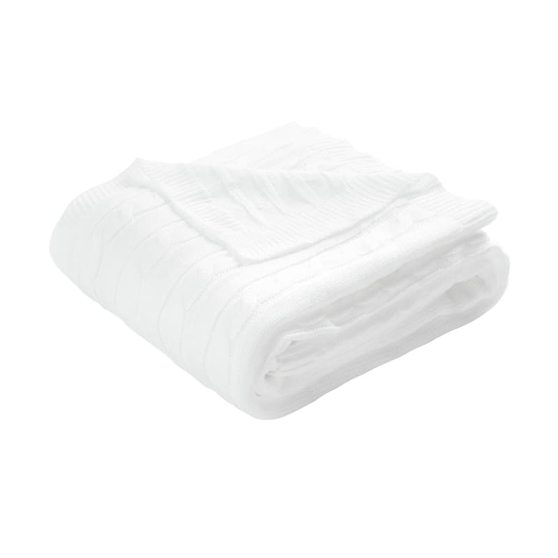 Lush Decor Cable Soft Knitted All-Season Throw - White