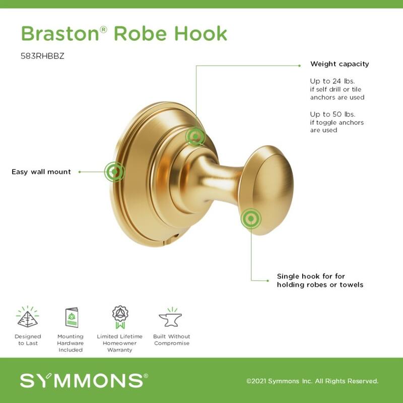 Symmons 583RH Braston Single Robe Hook