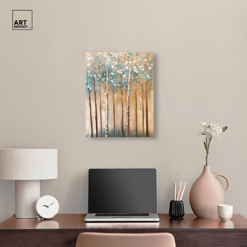 Birch Grove Radiance Canvas by Art Remedy, Gallery Wrapped