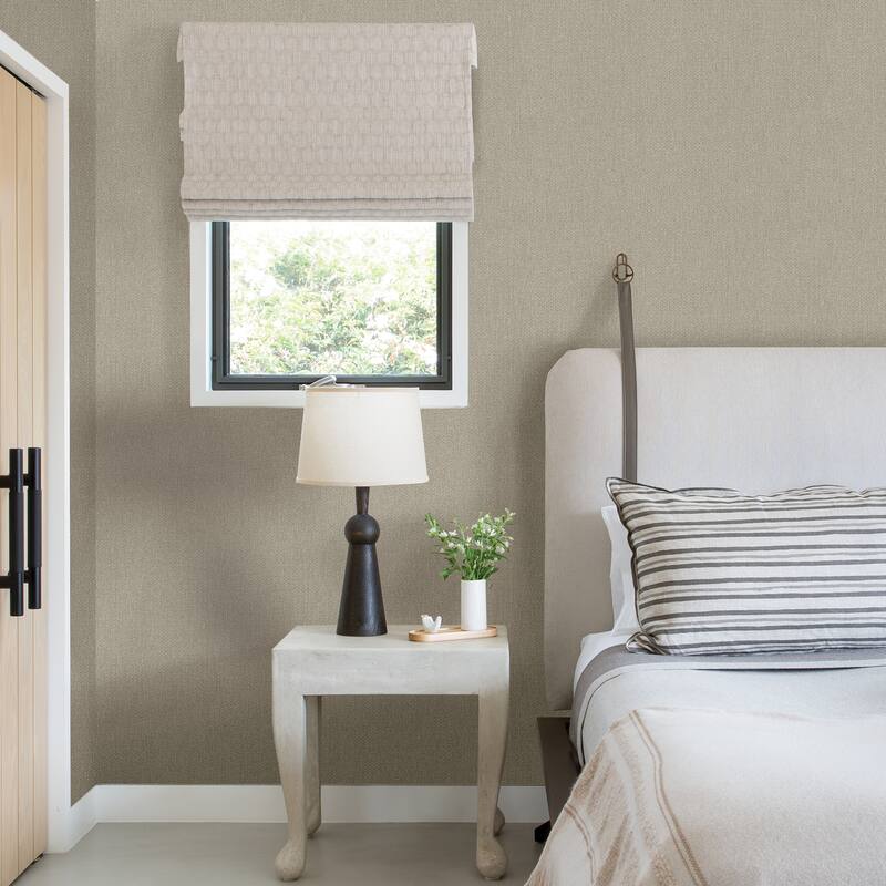 A-Street Prints Sydney Grey Faux Linen Wallpaper