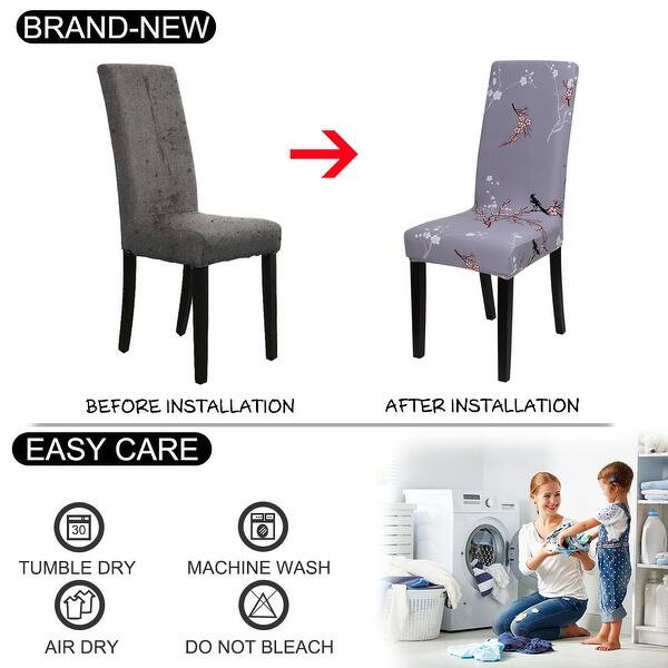 Shop Floral Print Spandex Chair Covers Fit Home Dining Room Seat Slipcover Overstock 28705762