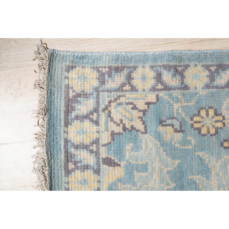 Hand Knotted Wool Ivory Traditional Oriental Heriz Rug