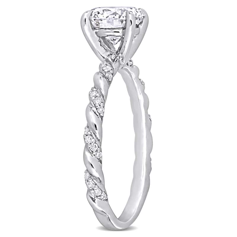 Miadora 1-1/3ct TDW Diamond Engagement Ring in 14k White Gold