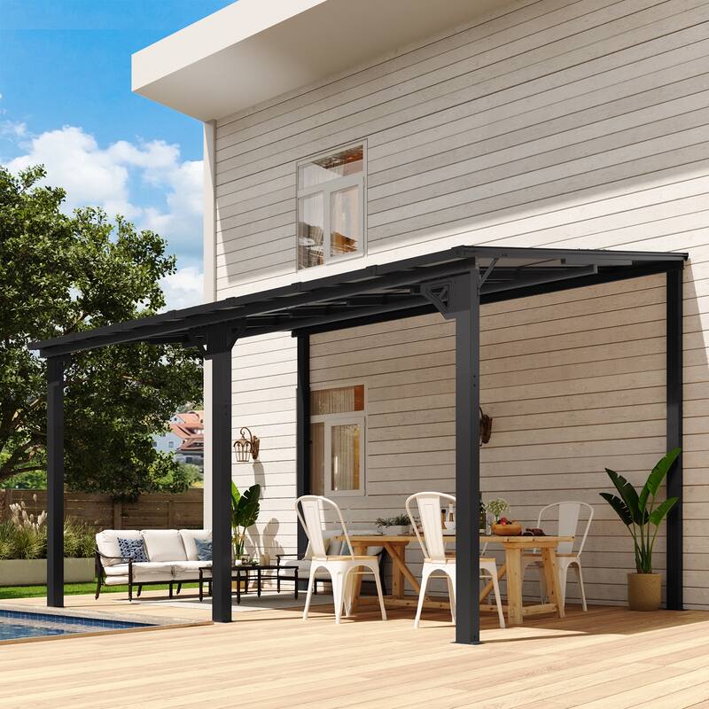Outdoor Wall Mounted Gazebos, Lean to Gazebo with Sloped Roof