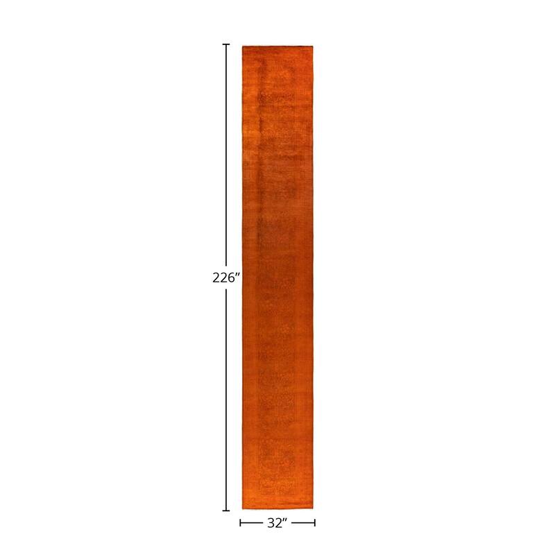 Fine Vibrance, One-of-a-Kind Hand-Knotted Runner Rug - Orange, 2' 8" x 18' 10" - 2' 8" x 18' 10"