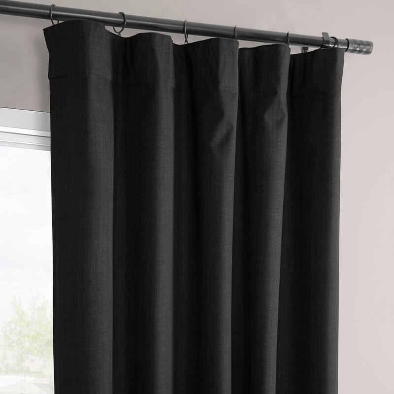 Exclusive Fabrics Vienna Basic Solid Linen Curtains (2 Panel) Blackout Curtains For Bedroom & Living Room Curtains