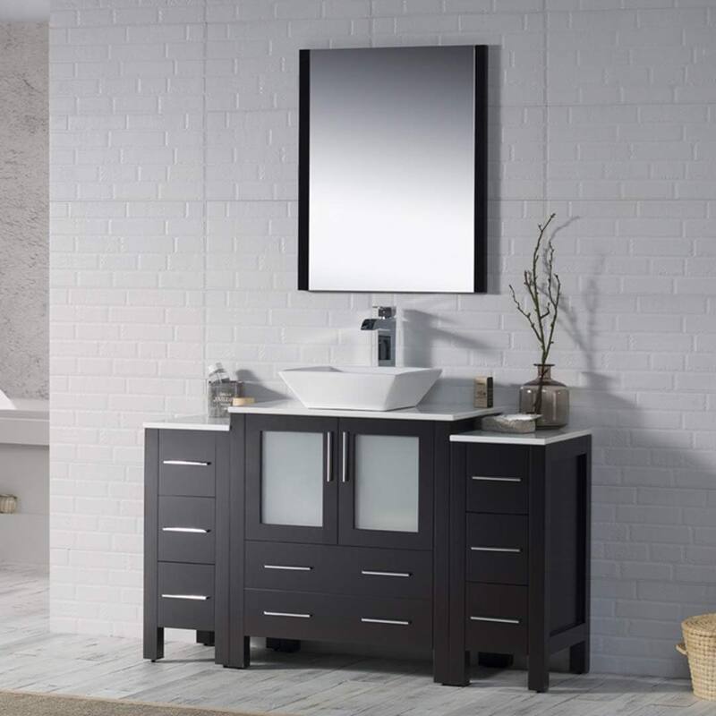 Blossom Sydney 54" Bathroom Vanity with Double Side Cabinets & Mirror