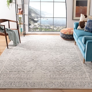 SAFAVIEH Tulum Yolonda Rustic Moroccan Boho Rug - Ivory/Grey - 10' x 13'