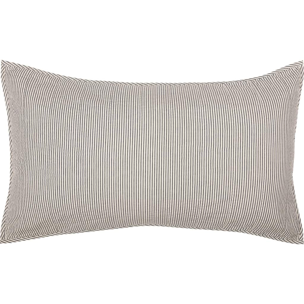 Hatteras Seersucker Blue Ticking Stripe King Sham 21x37