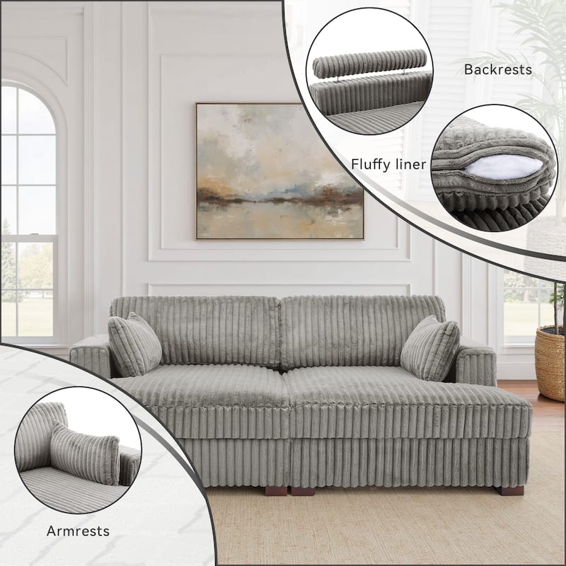UIXE Modern Oversized Modular Sectional Sofa Couch - 83" W x 64.9" D x 34.5"H