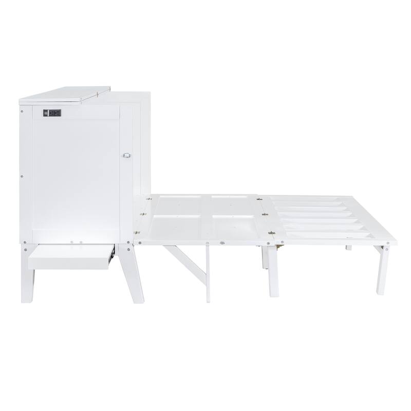 Murphy Bed with USB Port and removable Shelves on Each Side