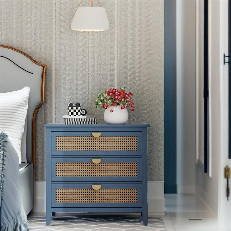 3 Drawer Cabinet,Natural Rattan,Suitable For Bedroom,Living Room