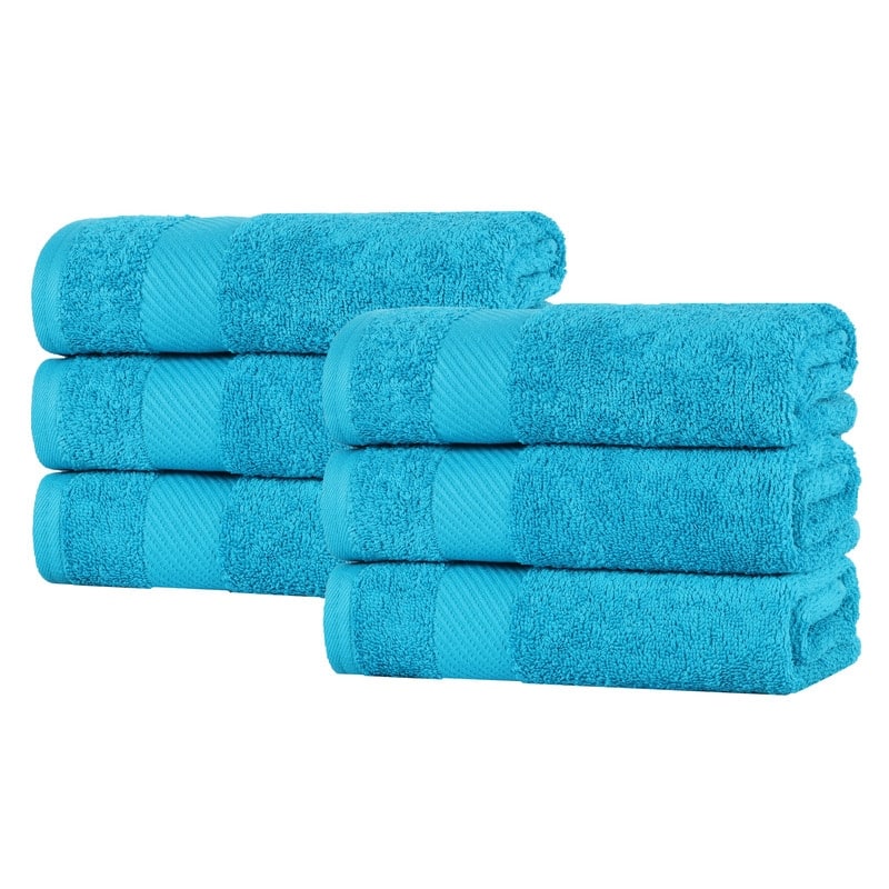 Superior Luxury Solid Highly Absorbent Egyptian Cotton Hand Towel - (Set of 6)