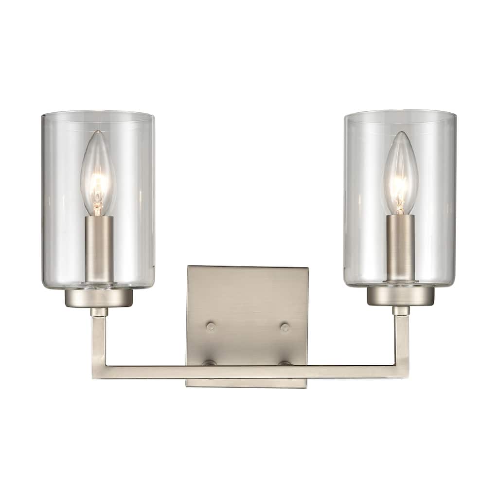West End 14.5-inch Wide 2-Light Vanity Light in Brushed Nickel