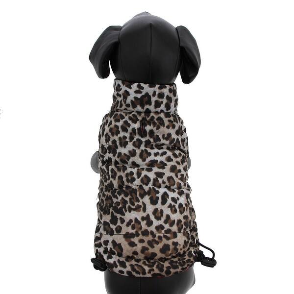 Shop Reversible Leopard Puffer Dog Vest By Hip Doggie Big Dog