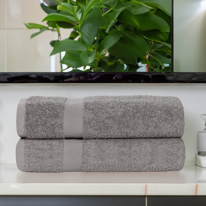 Superior Franklin Cotton Lightweight Bath Sheet Set of 2 - Charcoal