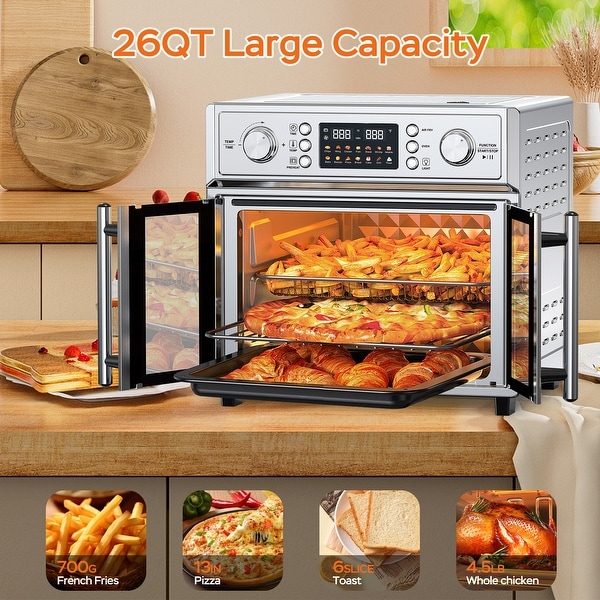 26QT Large Capacity French Double-Door Air Fryer Convection