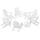 preview thumbnail 73 of 156, Aderson Outdoor Poly Adirondack Chair With Ottoman And Side Table 12-Piece Set White