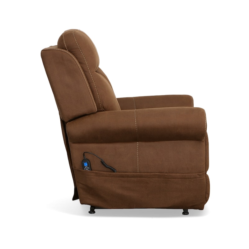 Stewart Amber Brown Power Lift Recliner with Power Headrest & Lumbar by Flexsteel