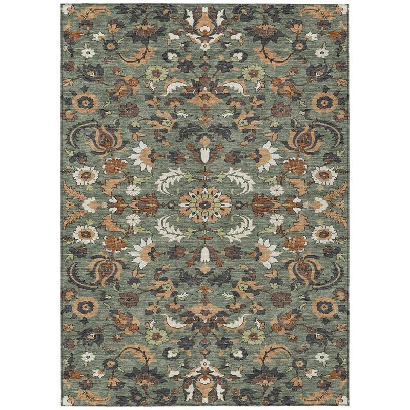 Machine Washable Indoor/ Outdoor Traditional Lanelle Chantille Rug