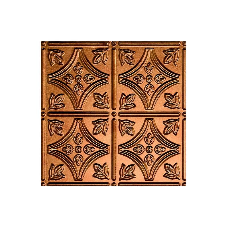 FASÄDE Traditional Style 1 Decorative Vinyl 2ft x 2ft Lay in Ceiling Panel in Antique Bronze (5 Pack) - 12in x 12in Sample - Antique Bronze
