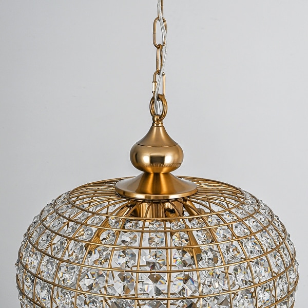 ブラス仕上げ 5灯シャンデリア Retro French 4/5-Light Antique Brass Globe Crystal