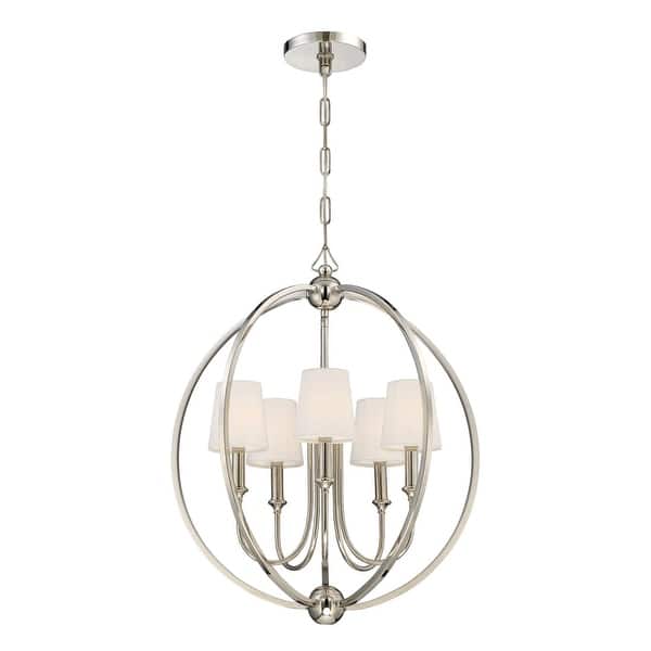 slide 2 of 5, Crystorama Lighting Group Sylvan 5 Light 22-1/2" Wide Chandelier with Polished Nickel