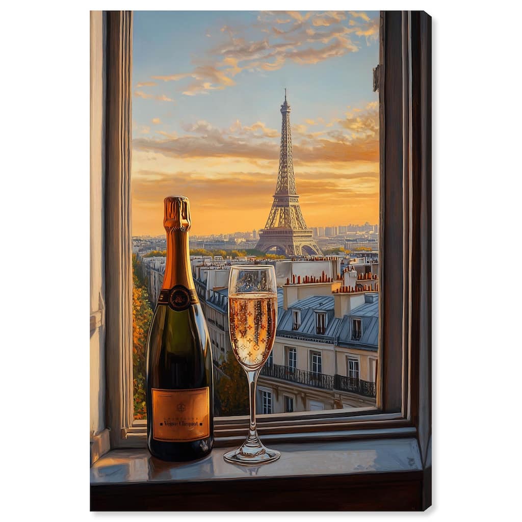 Classy Drink in Paris Canvas by Art Remedy, Gallery Wrapped