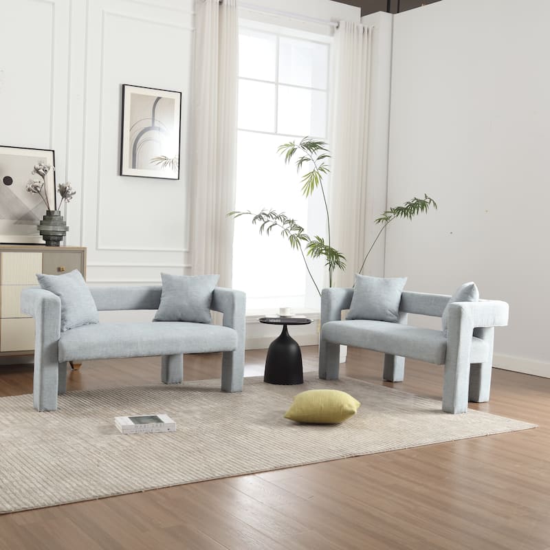 Roomfitters Chenille Loveseat Sofa, Upholstered 2-Seater Accent Couch for Living Room, Bedroom or Lounge Area