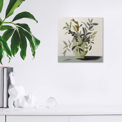 Wynwood Studio Canvas Floral and Botanical Herbes de Provence Green and Modern & Contemporary Wall Art Canvas Print